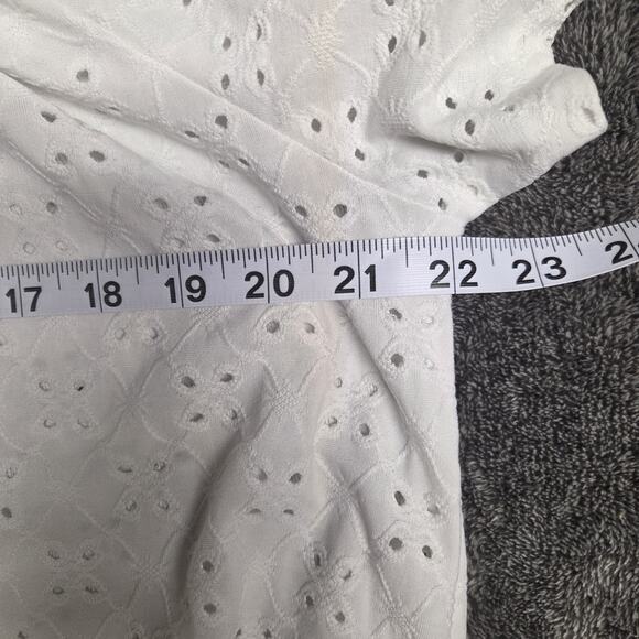 Anthropologie Naif Romantic Feminine Off The Shoulder Eyelet Top White Size 2X - Picture 6 of 7